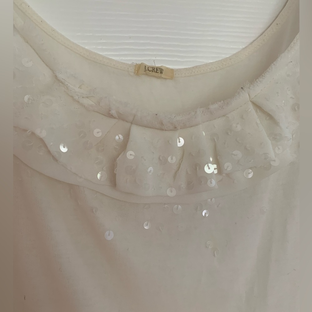 Bundle: J Crew White Cotton Tank w/💯%Silk Ruffle & PTA Red/Brown Cotton Tank L - Picture 6 of 16